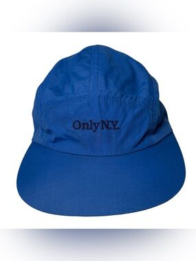 OnlyNY Blue Camp Cap 5 Panel Nylon Hat Strapback Streetwear NYC Lined